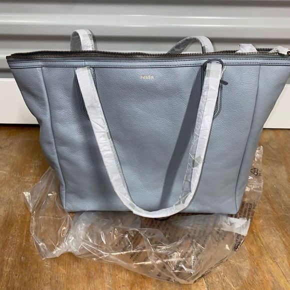 Fossil NIB Sydney Tote Smokey Blue Tote Shoulder Bag Purse, MSRP $280 SOLD OUT - Picture 5 of 9